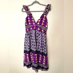 Summer dress vibrant purple with orange color size XL